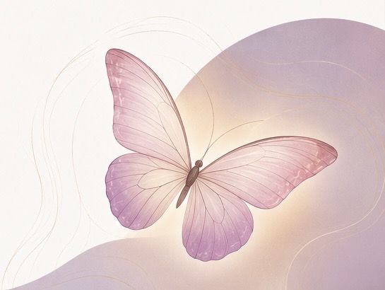 Soft watercolor pink and purple butterfly